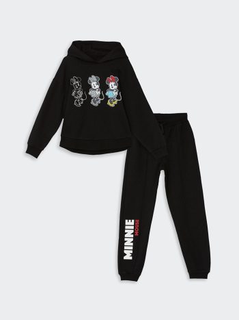 Mickey Mouse Printed Girls' Sweatshirt and Jogger Pants Set