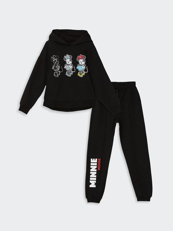 Mickey Mouse Printed Girls' Sweatshirt and Jogger Pants Set