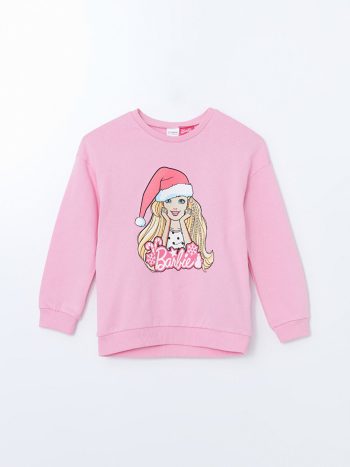 Floral Print Girls' Crew Neck Blouse