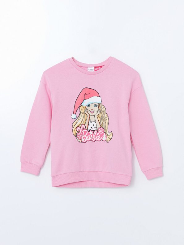 Floral Print Girls' Crew Neck Blouse