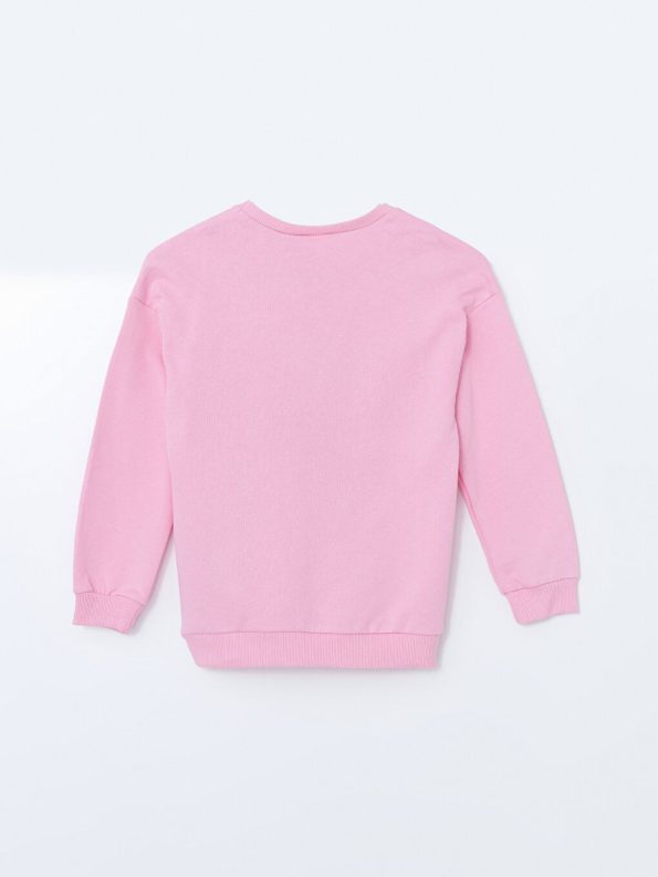 Floral Print Girls' Crew Neck Blouse