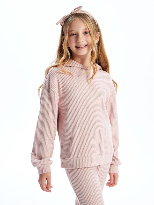 Hooded Stitch and Angel Printed Girls Sweatshirt