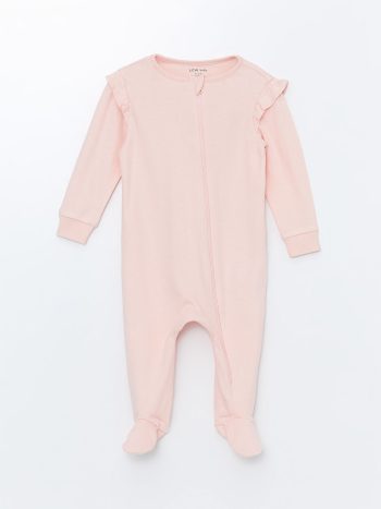 Floral Print Baby Girl Romper with Crew Neck