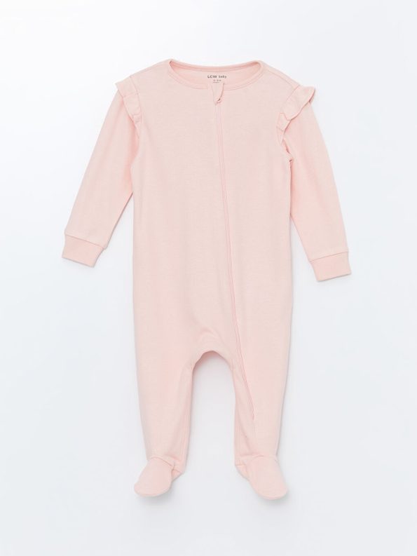 Floral Print Baby Girl Romper with Crew Neck
