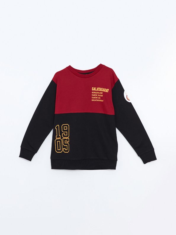 Boys' Tiger Print Crew Neck Tracksuit