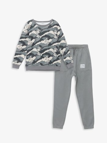Pikachu Print Boys Thick Sweatpants Set