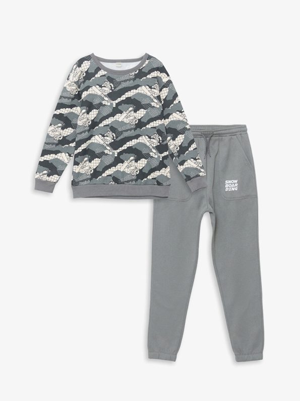Pikachu Print Boys Thick Sweatpants Set