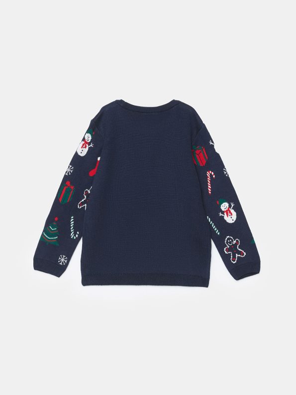 LCW Kids Navy Christmas Themed Boys Sweater