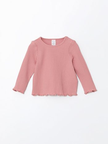 LCW Baby Cream Bicycle Neck Girls' T-Shirt Set