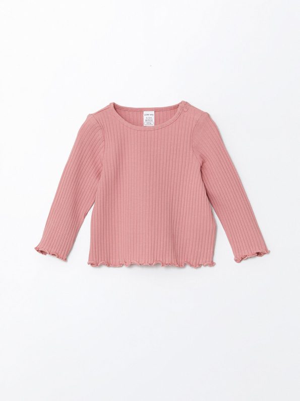 LCW Baby Cream Bicycle Neck Girls' T-Shirt Set