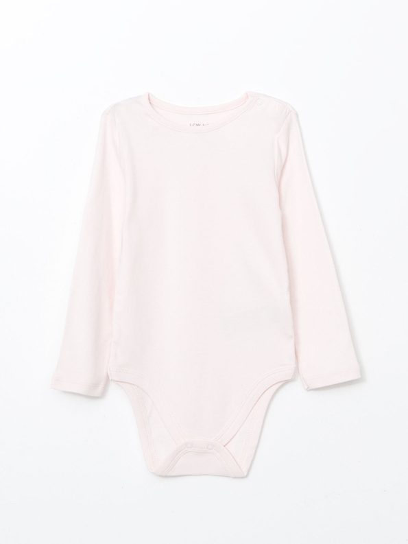 LCW Baby Pink Long Sleeve Girl Baby Bodysuit Set of 3