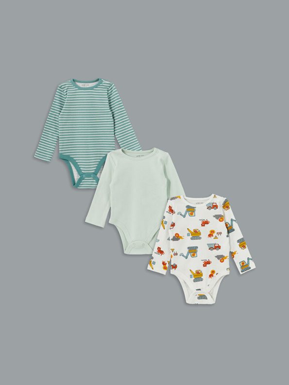 Boys' Printed Crew Neck Bodysuit