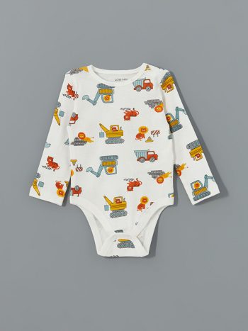 Boys' Printed Crew Neck Bodysuit