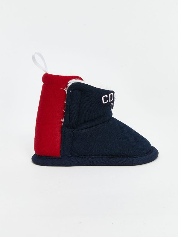 LCW STEPS Navy Embroidered Plush Baby Boy Pre-Walking Home Boots