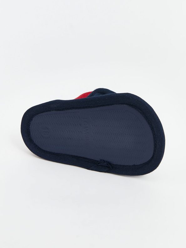 LCW STEPS Navy Embroidered Plush Baby Boy Pre-Walking Home Boots