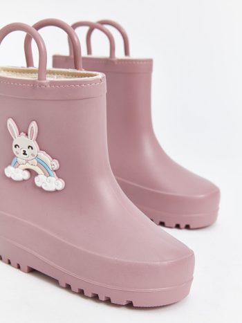 Baby Girl Slippers with Patch Details