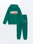 Boys' Nostalgic Monkey Print Crew Neck T-Shirt and Shorts