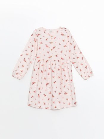 Patterned Long Sleeve Crew Neck Sweater for Girls