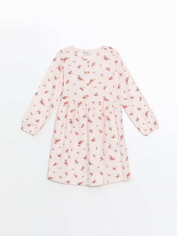 Patterned Long Sleeve Crew Neck Sweater for Girls