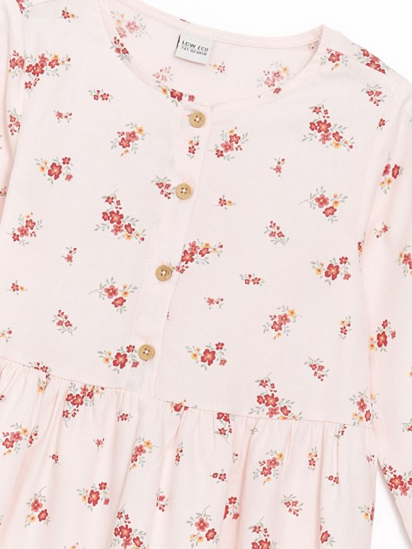 Patterned Long Sleeve Crew Neck Sweater for Girls