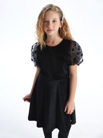 Girls' Knit Cardigan with Bicycle Neck and Openwork Design