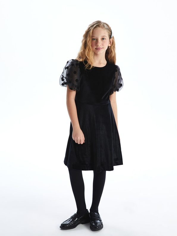 Girls' Knit Cardigan with Bicycle Neck and Openwork Design