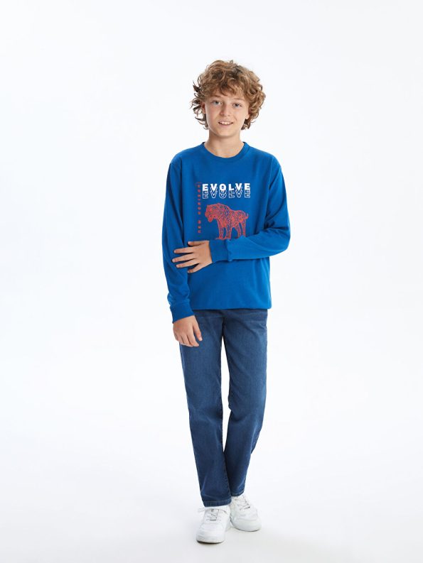 Boys' Short Sleeve Printed Crew Neck T-Shirt