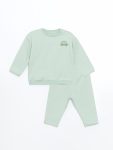 Button-Up Baby Boy T-Shirt and Sweatpants Set
