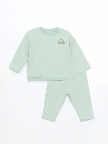Button-Up Baby Boy T-Shirt and Sweatpants Set