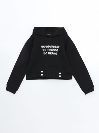 Girls' Long Sleeve Thick Zippered Sweatshirt