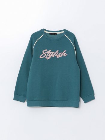 Girls' Thick Long Sleeve Zip-Up Sweatshirt