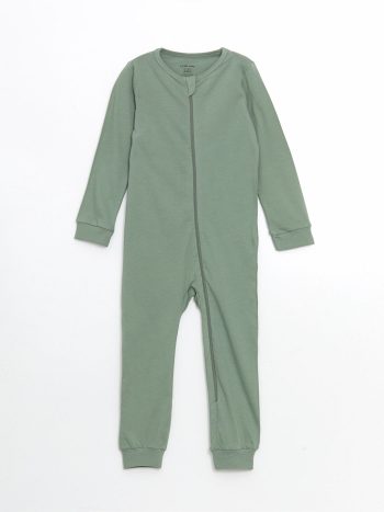 LCW Baby Green Printed Crew Neck Bodysuit Set for Boys