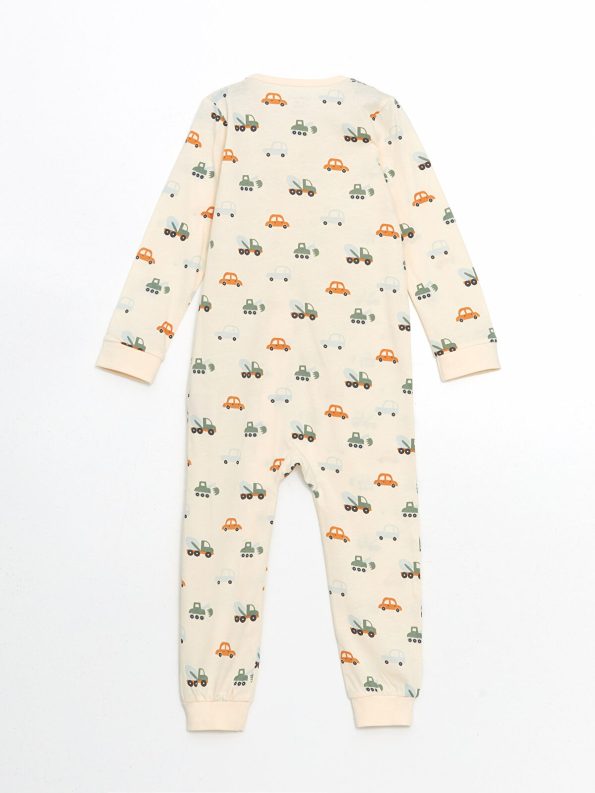 LCW Baby Green Printed Crew Neck Bodysuit Set for Boys