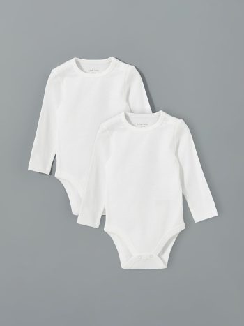 LCW Baby Cream Bicycle Neck Boy's Bodysuit Set of 2