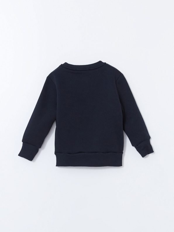 LCW Kids Navy Blue Printed Boys Sweatshirt