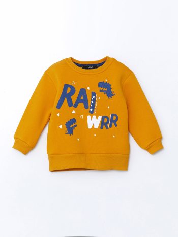 LCW Kids Yellow Printed Crew Neck Sweatshirt