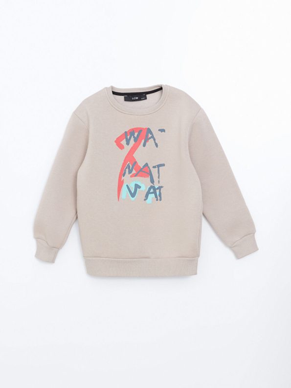 Hooded Printed Thick Sweatshirt for Boys