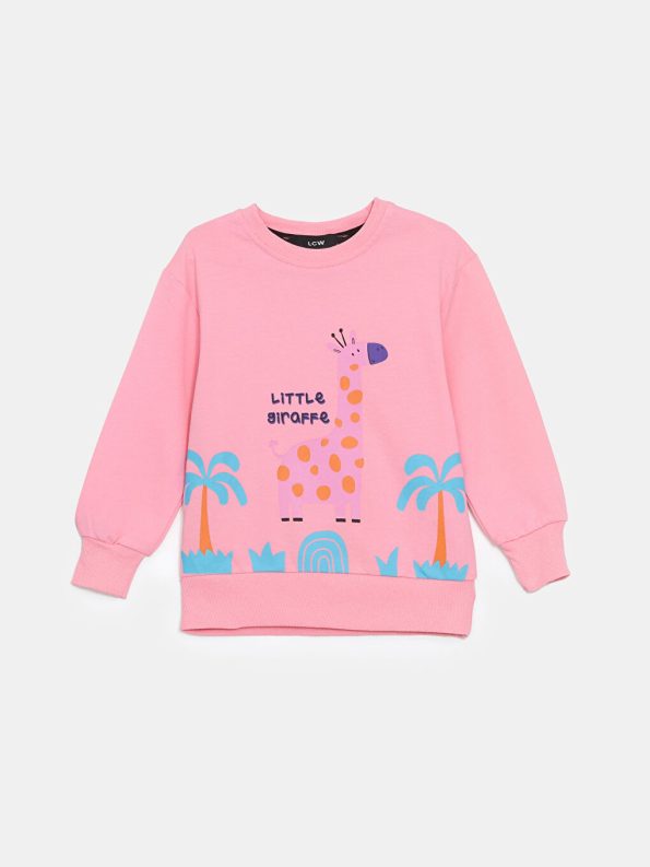 Thick Crew Neck Baby Girl Sweatshirt
