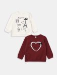 Printed Long Sleeve Crew Neck Sweatshirt for Baby Girls