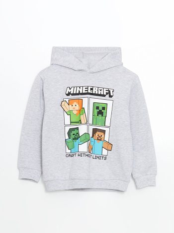 Boys' Thick Sweatshirt with Minecraft Print