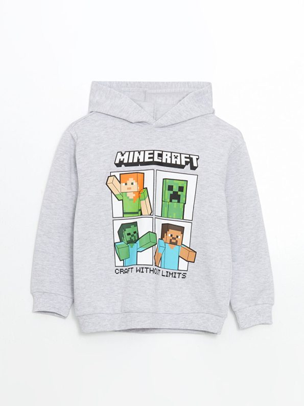 Boys' Thick Sweatshirt with Minecraft Print