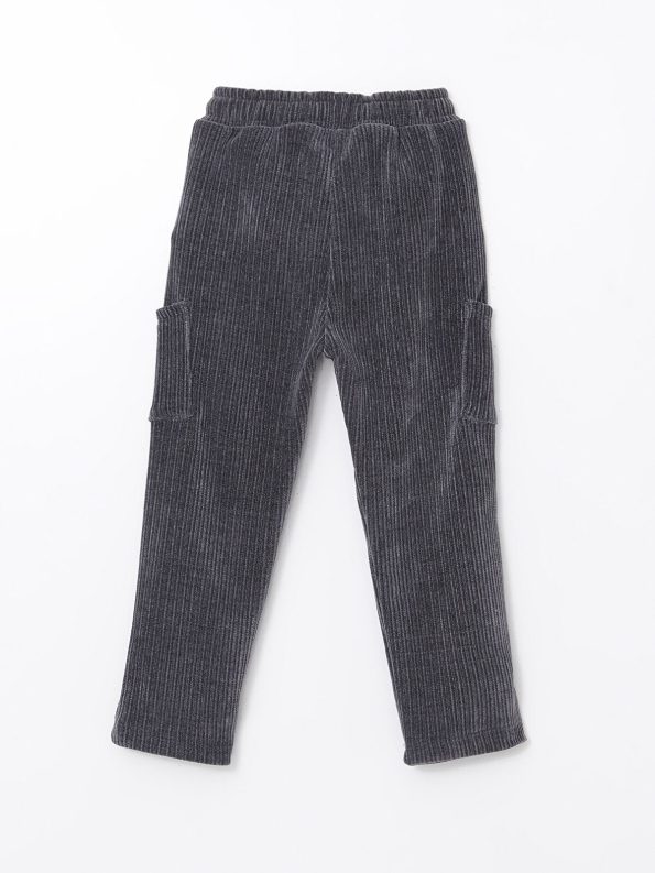 LCW Kids Charcoal Elastic Waist Corduroy Pants for Boys