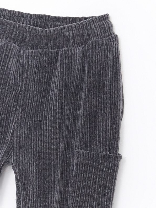 LCW Kids Charcoal Elastic Waist Corduroy Pants for Boys