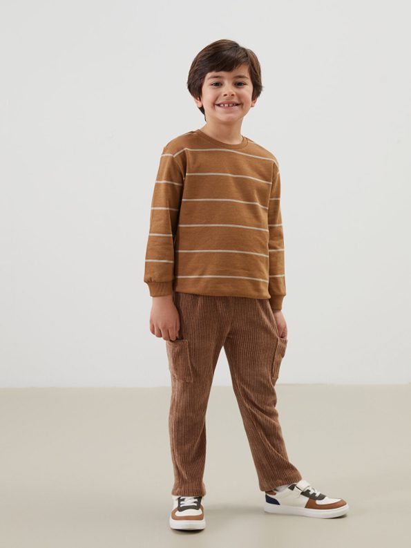 LCW Kids Brown Elastic Waist Velvet Boys Pants