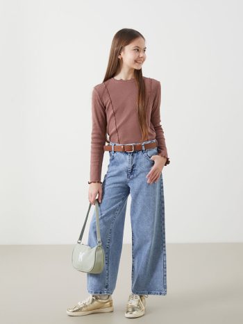 Girls' Elastic Waist Jean Pants