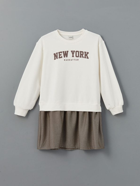 Printed Long Sleeve Crew Neck T-Shirt for Girls
