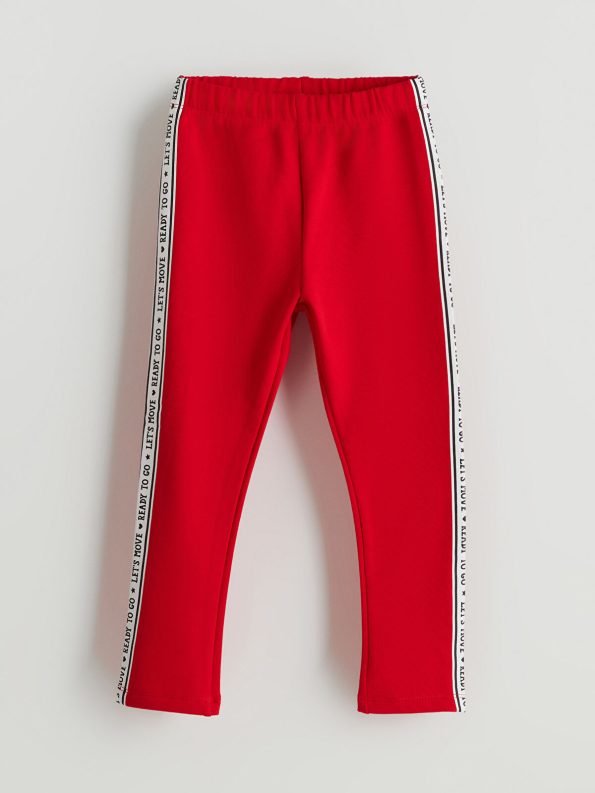 LCW Kids Red Elastic Waistband Girls' Leggings - Set of 2