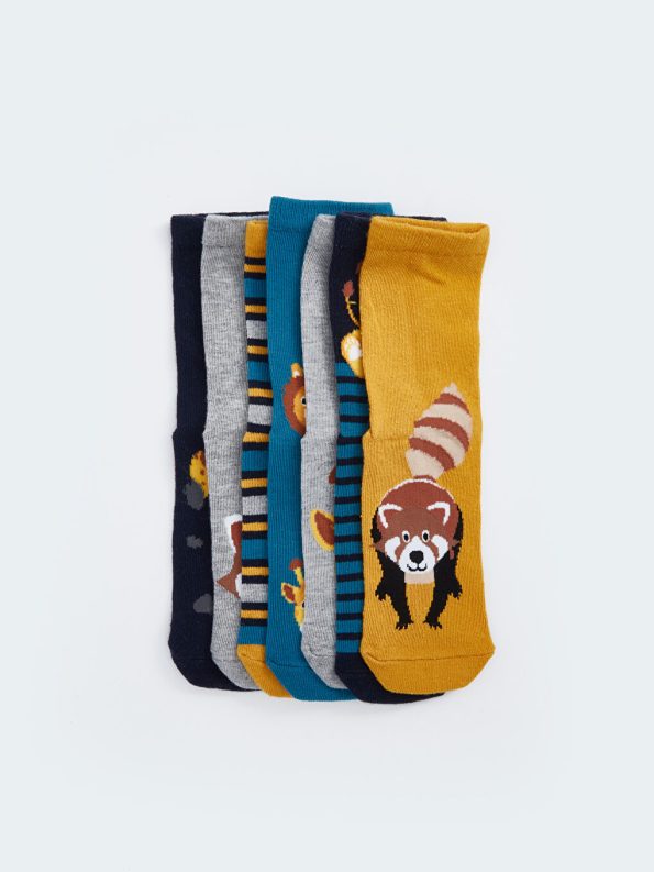Sonic Patterned Boys' Ankle Socks Set of 5