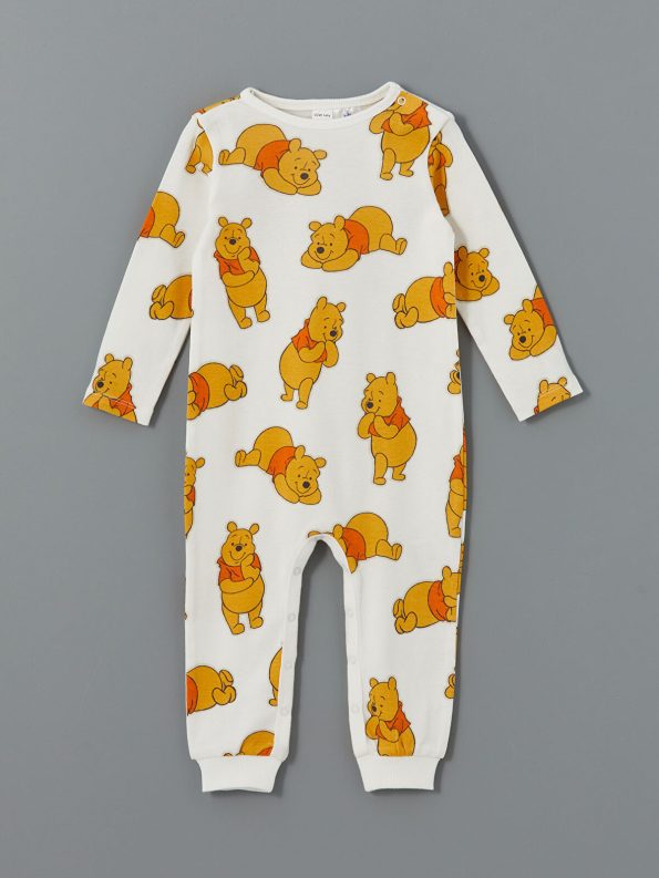 LCW Baby Cream Winnie the Pooh Printed Baby Romper