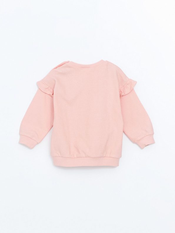 LCW Baby Pink Crew Neck Sweatshirt and Leggings Set